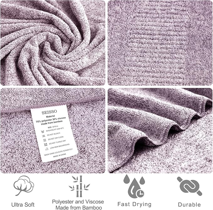 SEISSO Bath Towels 35x63 Inch Soft Quick-Dry Luxury Bath Sheets(2/4pcs)