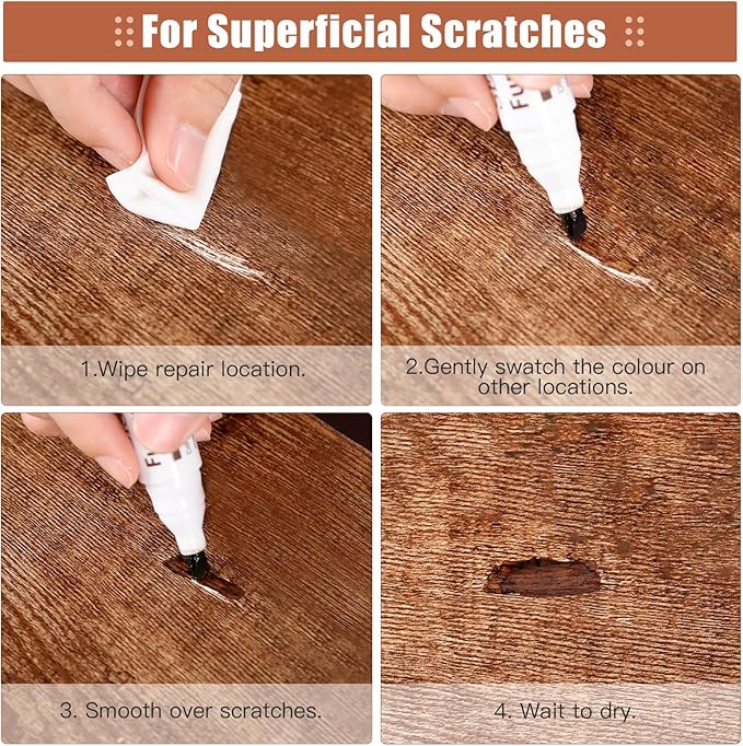 SEISSOP Wood Repair Kit – 12 PCS Fillers & Markers for Furniture Fix
