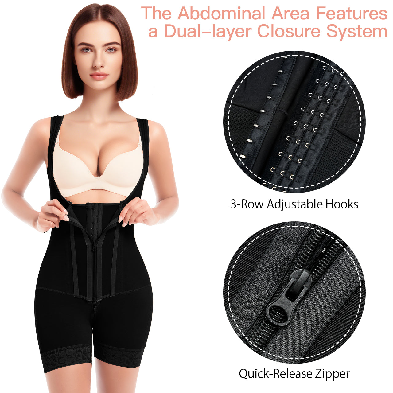 SEISSO Fajas Colombians Shapewear for Women Tummy Control Bodysuit