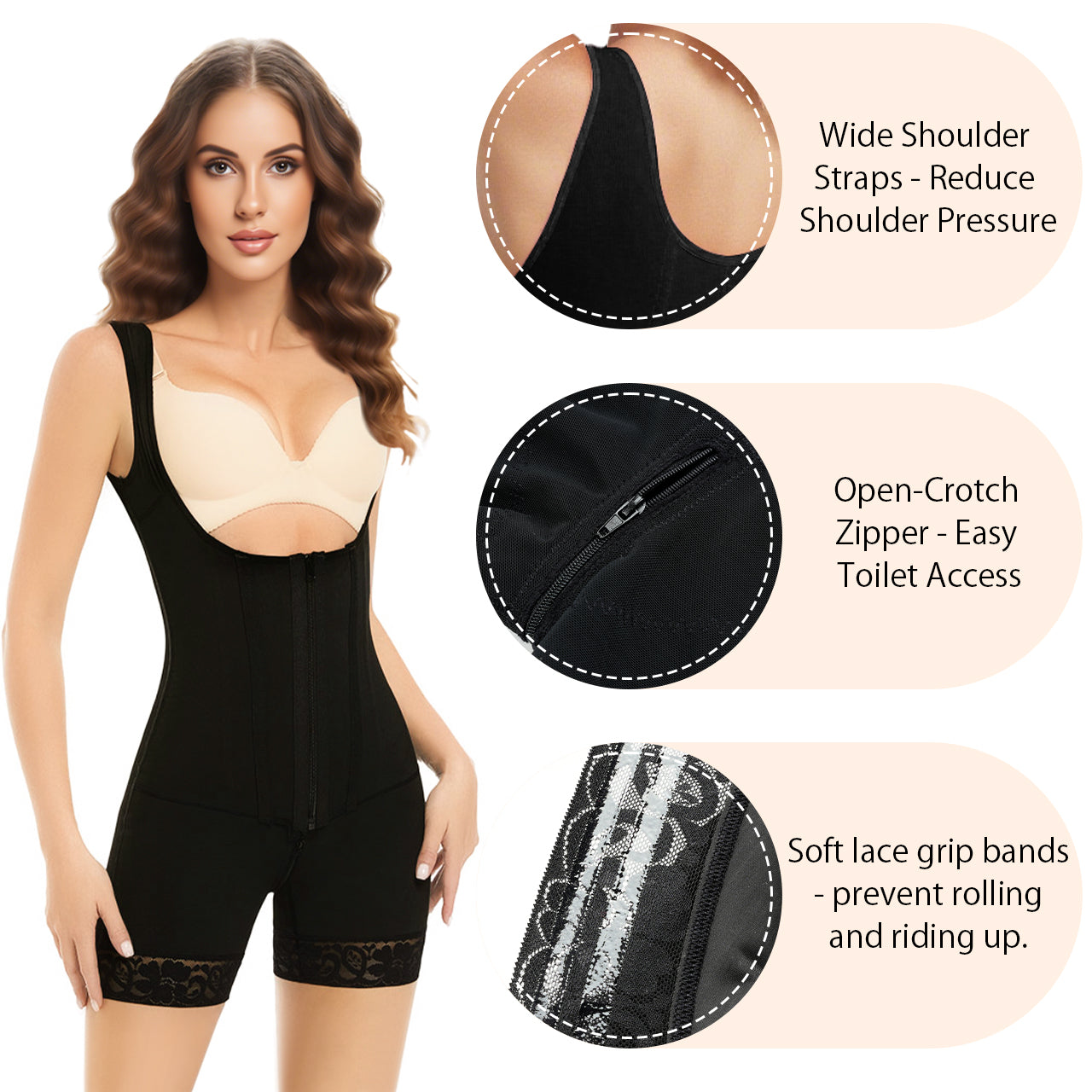 SEISSO Fajas Colombians Shapewear for Women Tummy Control Bodysuit