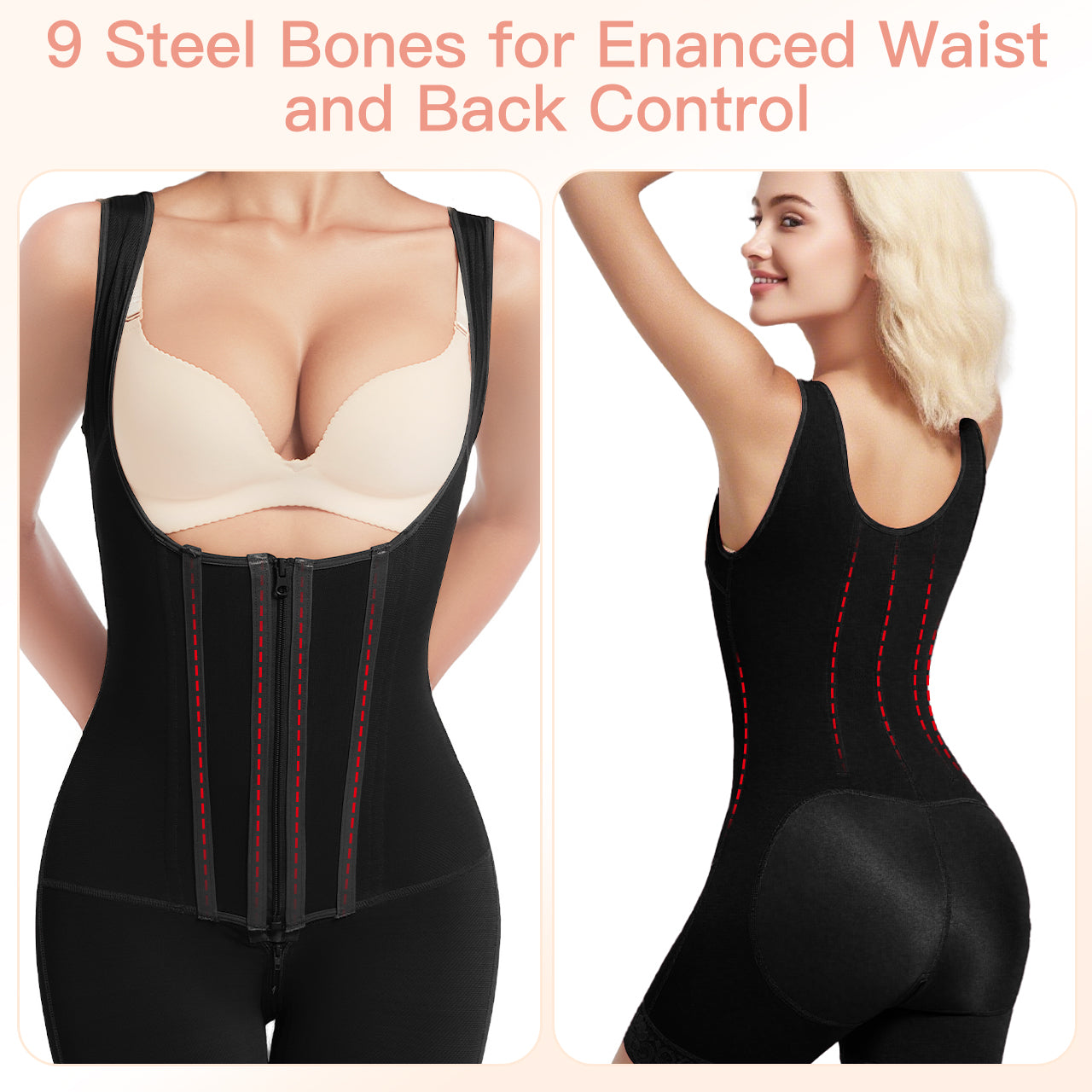 SEISSO Fajas Colombians Shapewear for Women Tummy Control Bodysuit