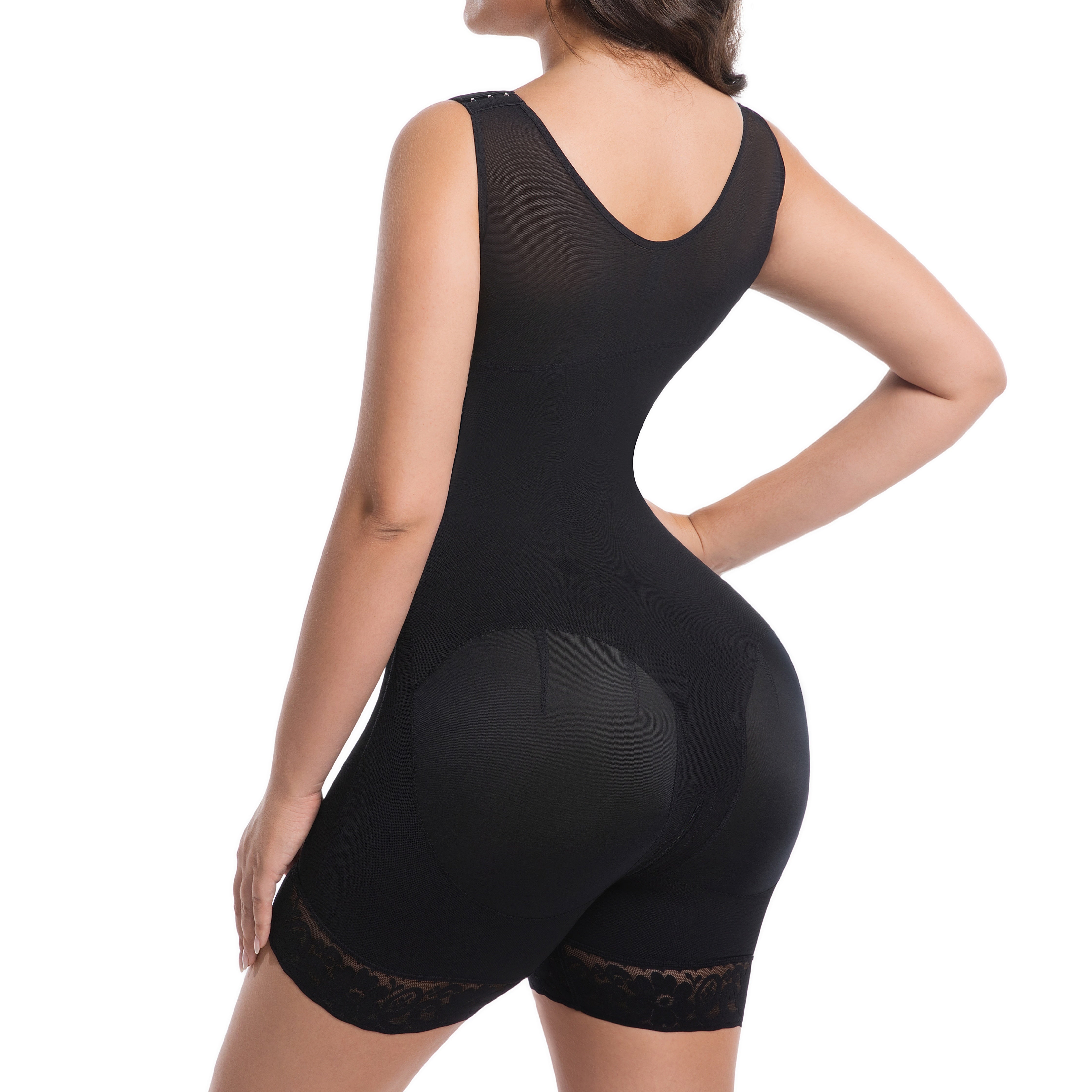 SEISSO Fajas Colombianas Shapewear for Women Tummy Control Full Shapewear Butt Lifter with Zipper Crotch