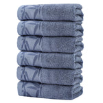 SEISSO Bamboo Hand Towels 6 Pack Soft Absorbent Quick Drying Bathroom Towels 13x29 Blue
