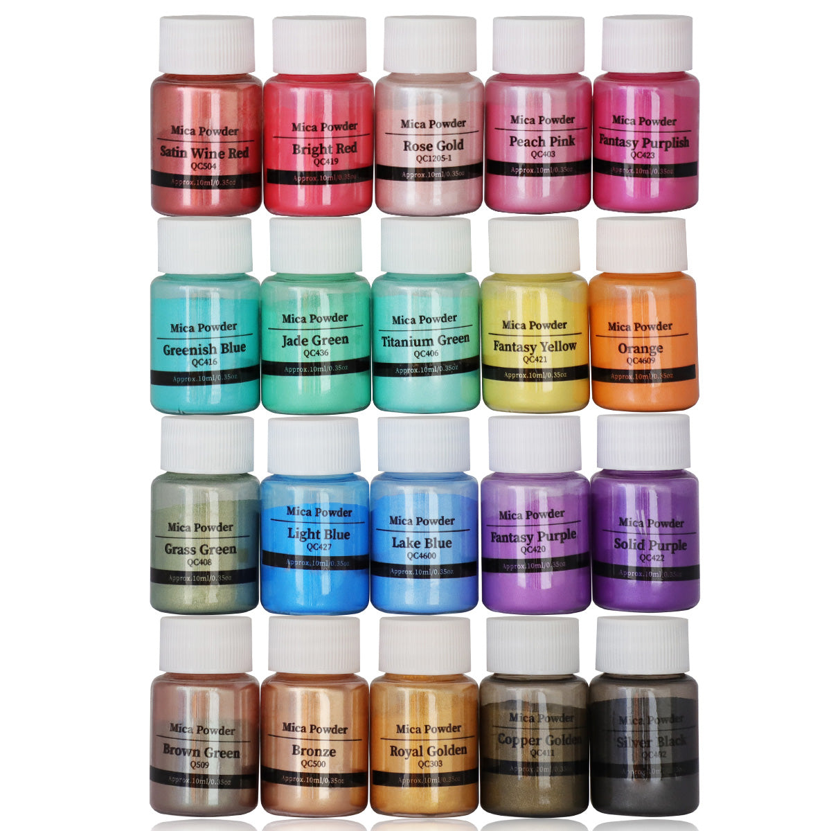 SEISSO Mica Powder 20 Colors 10g – Pearlescent Epoxy Resin & Craft Pigments