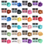 SEISSO Mica Powder 24 Colors 10g Each for Resin Soap Bath Bomb Lip Gloss Nail Polish Makeup DIY Crafts