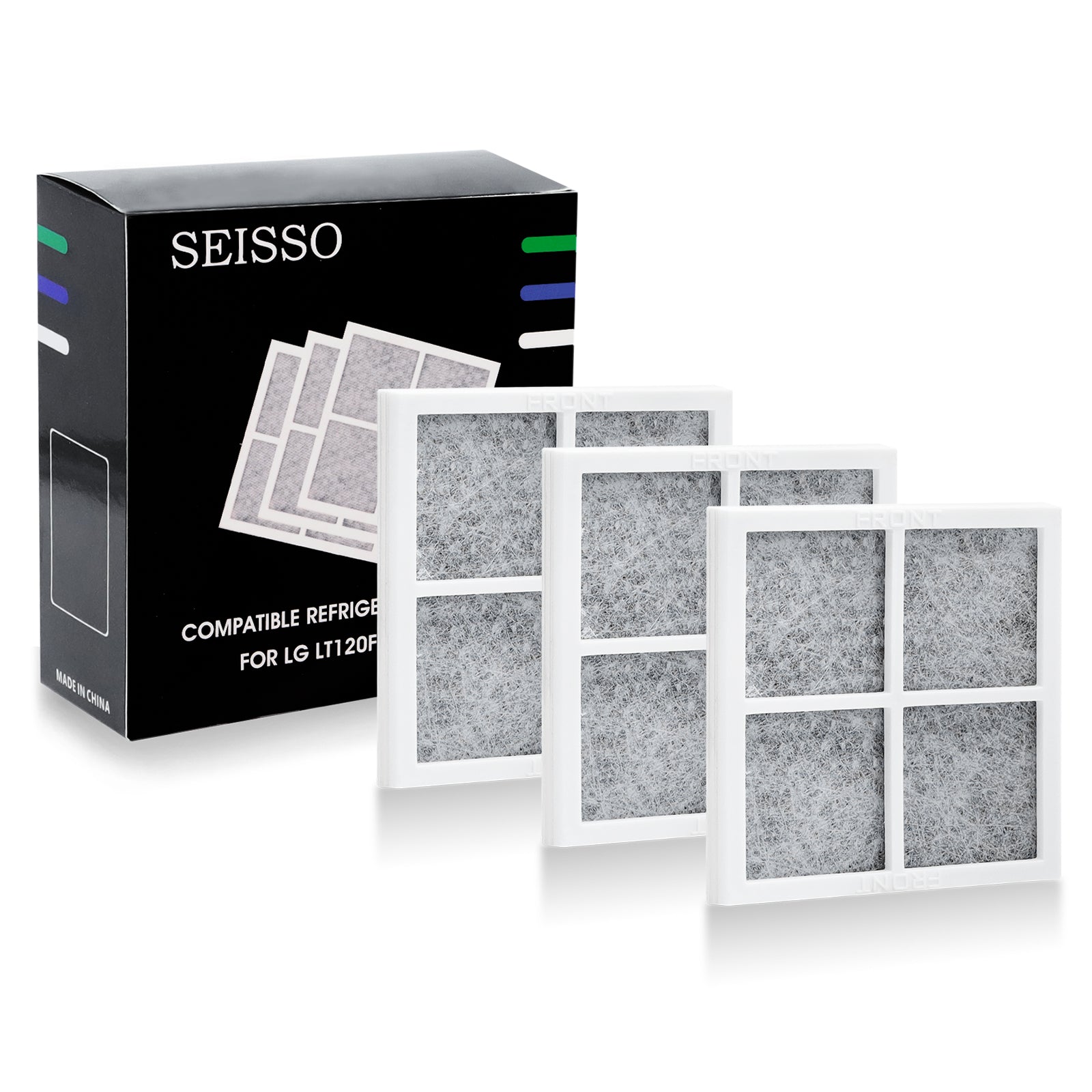 SEISSO Refrigerator Air Filter for LG LT120F & Kenmore 46-9918-3 Pack