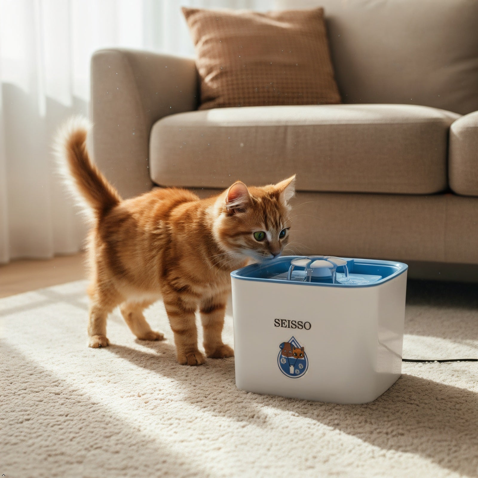 SEISSO Pet Water Fountain – Large Capacity & Quiet Operation