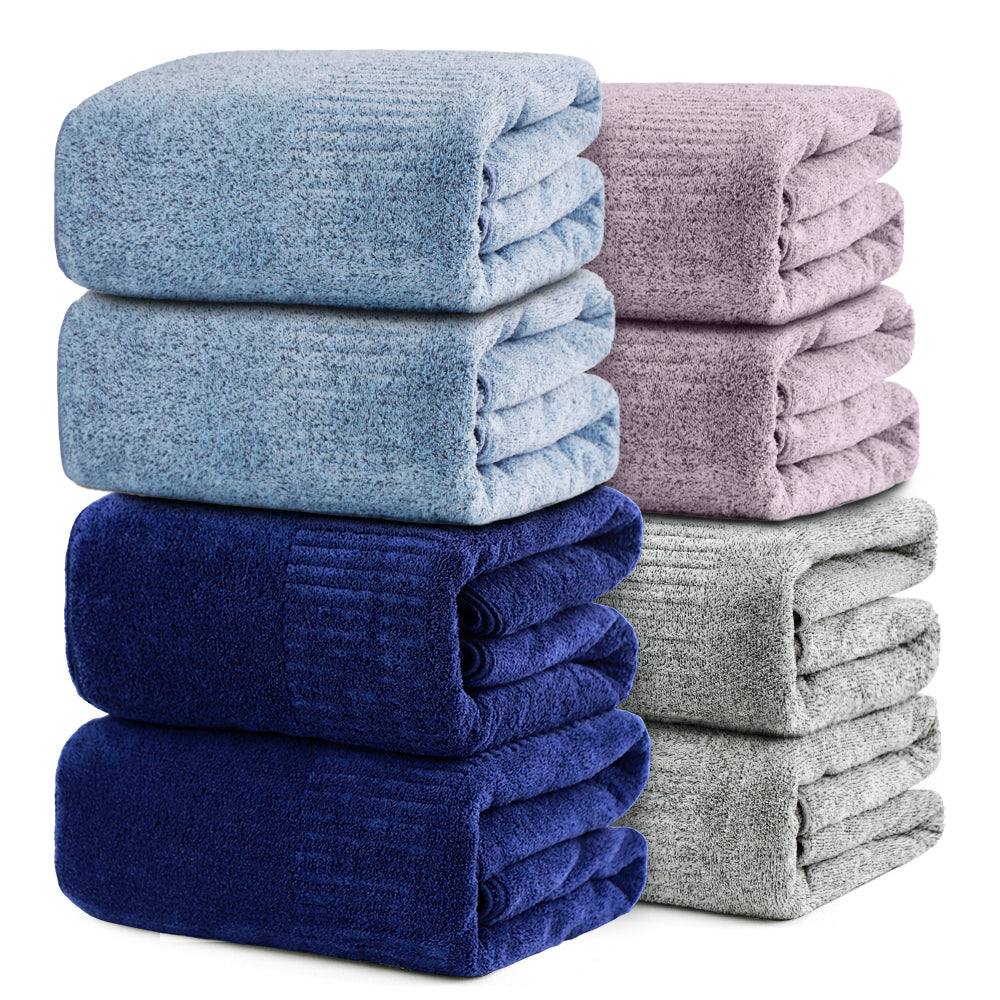 SEISSO Oversized XL Bath Towels Mixed Color Set, 35x63