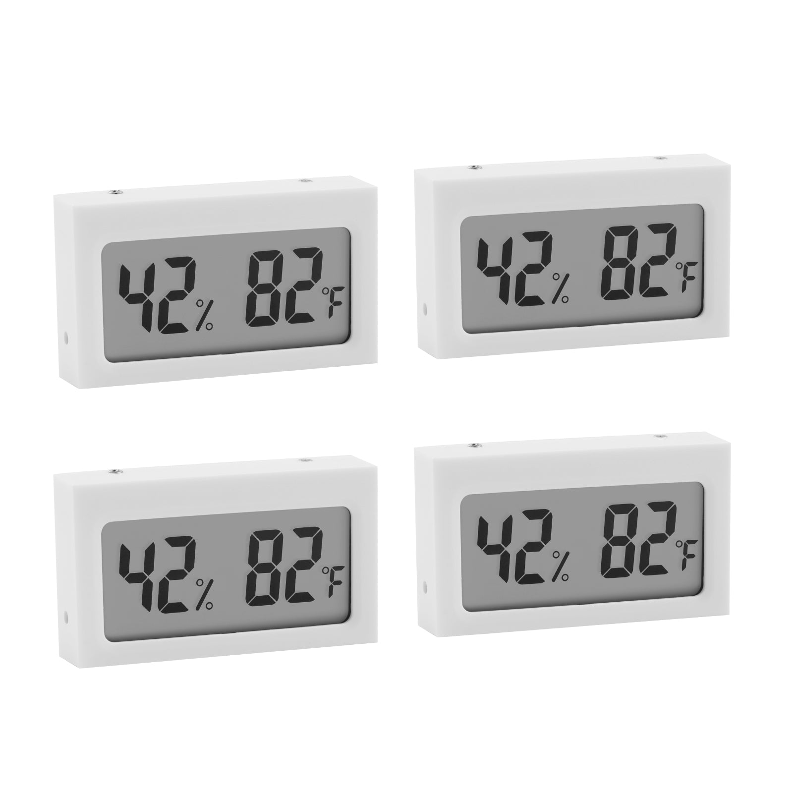 Seisso white digital hygrometer thermometer 4-pack 