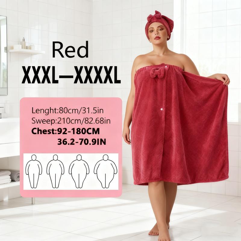 Ultra-Soft, Quick-Drying Plus Size Bath Towel & Hair Towel Set – Adjustable Shower & Spa Wrap for Women | SEISSO