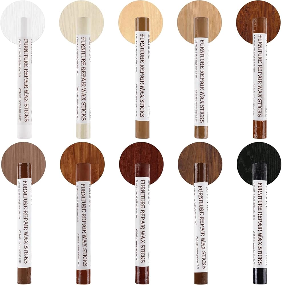 DEWEL Wood Repair Crayons – 10 PCS Furniture Wax Filler Sticks